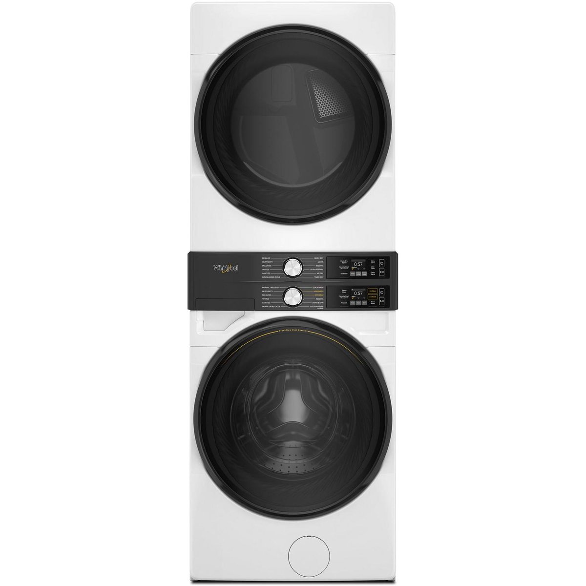 Whirlpool Smart ENERGY STAR Front Load Laundry Tower 5.2 cu. ft. Washer & 7.4 cu. ft. Electric Dryer with UV Clean Technology and FreshFlow Vent System