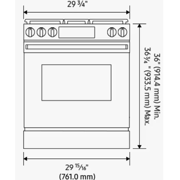 Samsung 30 inch Single Oven Gas Range