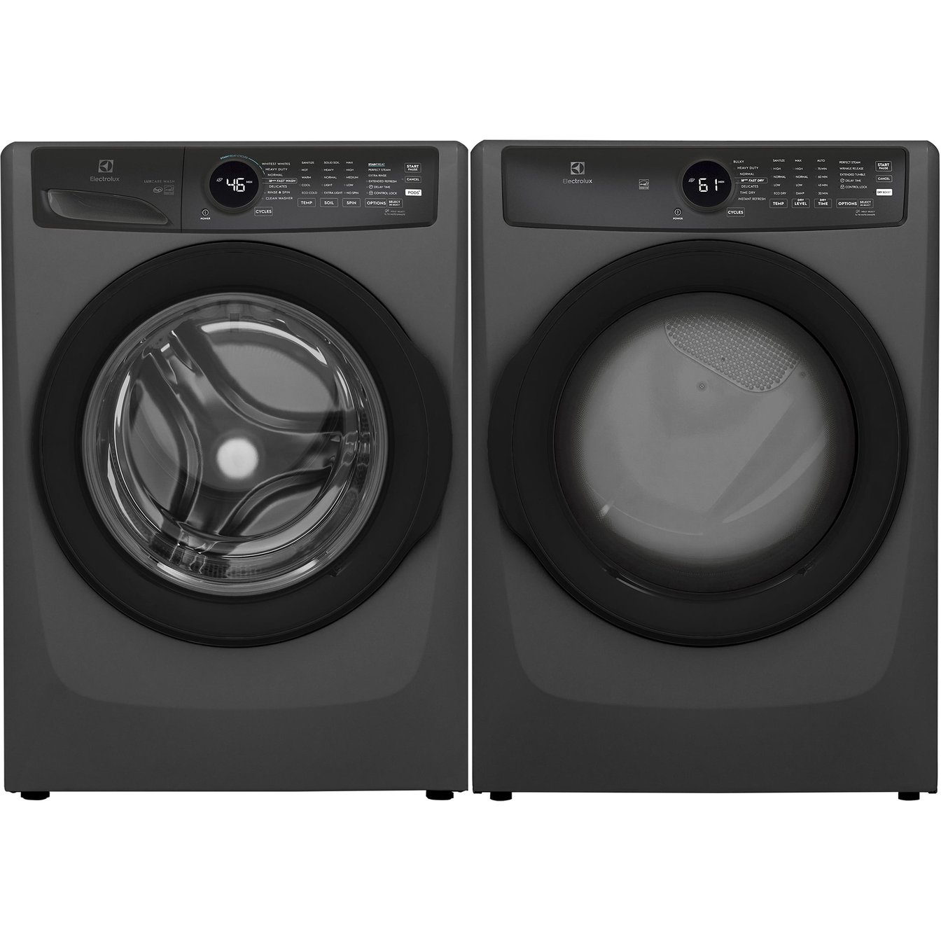 Electrolux 5.2 cu.ft. Stackable Front Load Steam Washer and 8.0 cu.ft. Stackable Steam Vented Gas Dryer