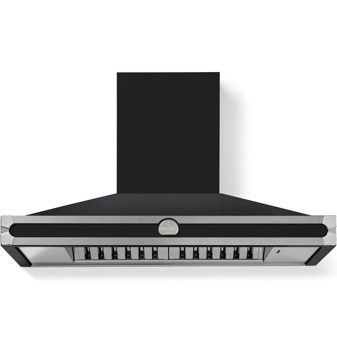 La Cornue 43 inch 600 CFM Chimney Hoodfan with Satin Chrome Detail