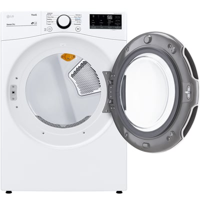 LG White 5.2 cu.ft. Steam Front Load Washer and 7.4 cu.ft. Vented Dryer