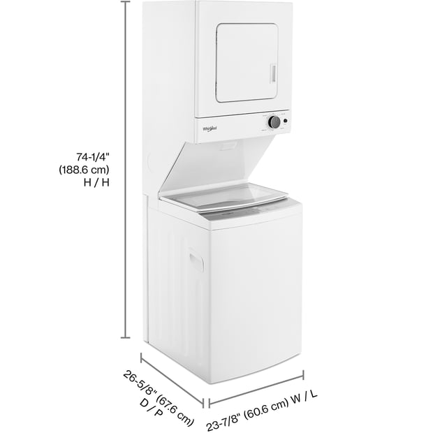 Whirlpool 1.6 cu.ft. Washer and 3.4 cu.ft. Vented Dryer Laundry Center 
