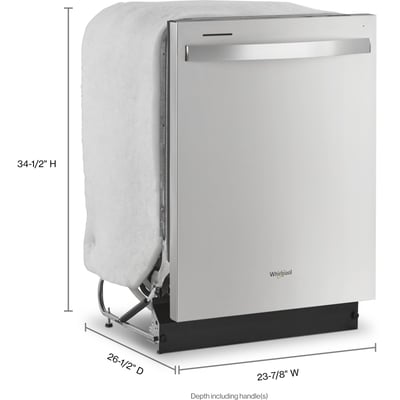 Whirlpool 4 Cycle Dishwasher with Hidden Controls