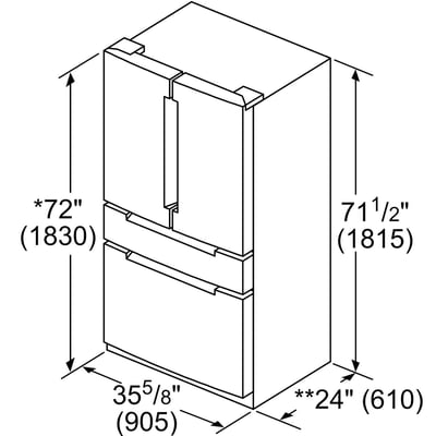 Bosch 20.5 cu.ft. Counter-Depth French Door Refrigerator