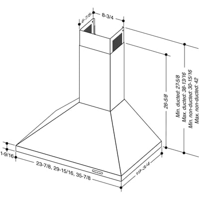 Broan 36 inch 460 CFM Wall-Mount Chimney Hoodfan