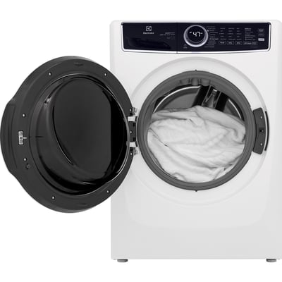 Electrolux White Stackable 5.2 cu.ft. Front Load Steam Washer and 8.0 cu.ft. Steam Dryer