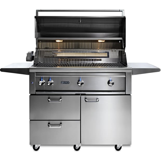 Lynx Professional Freestanding 4 Burner Liquid Propane BBQ Grill with Trident Infrared, Ceramin Burner and Rotisserie