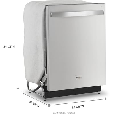 Whirlpool 4 Cycle Dishwasher with Hidden Controls