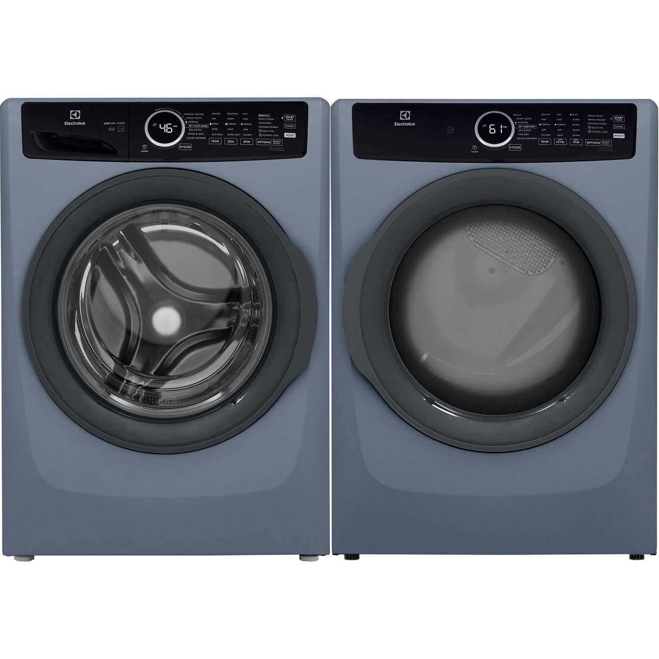 Electrolux 5.2 cu.ft. Stackable Front Load Steam Washer and 8.0 cu.ft. Stackable Steam Vented Gas Dryer