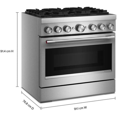 KitchenAid 36 inch Single Oven Dual Fuel Range