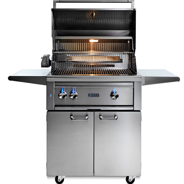 Lynx Freestanding 3 Burner Natural Gas BBQ Grill with Ceramic, Trident Burner and Rotisserie