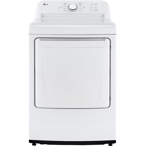 LG White 4.8 cu.ft. Top Load Washer and 7.3 cu.ft. Vented Dryer