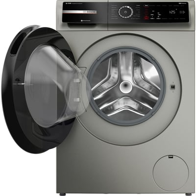 Bosch Grey 800 Series 2.4 cu.ft. Stackable Front Load Washer and 4.0 cu.ft. Heat Pump Dryer