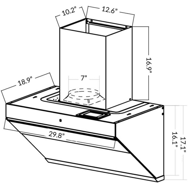 Sakura 30 inch Wall-Mount Range Hoodfan