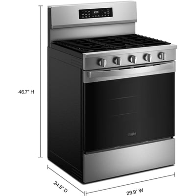Whirlpool 30 inch Single Oven Gas Range 