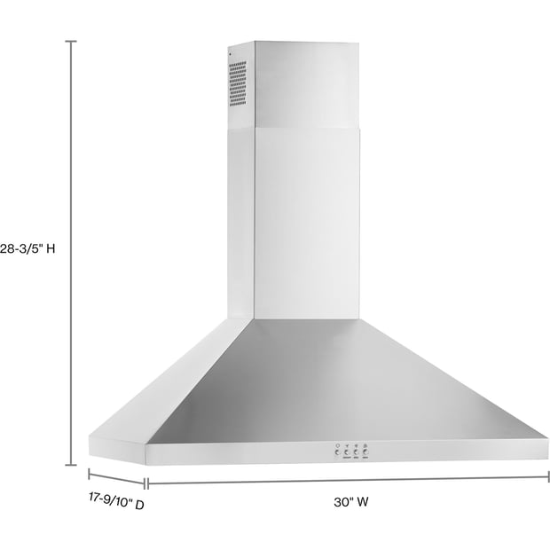 Whirlpool 30 inch 400 CFM Wall-Mount Chimney Hoodfan