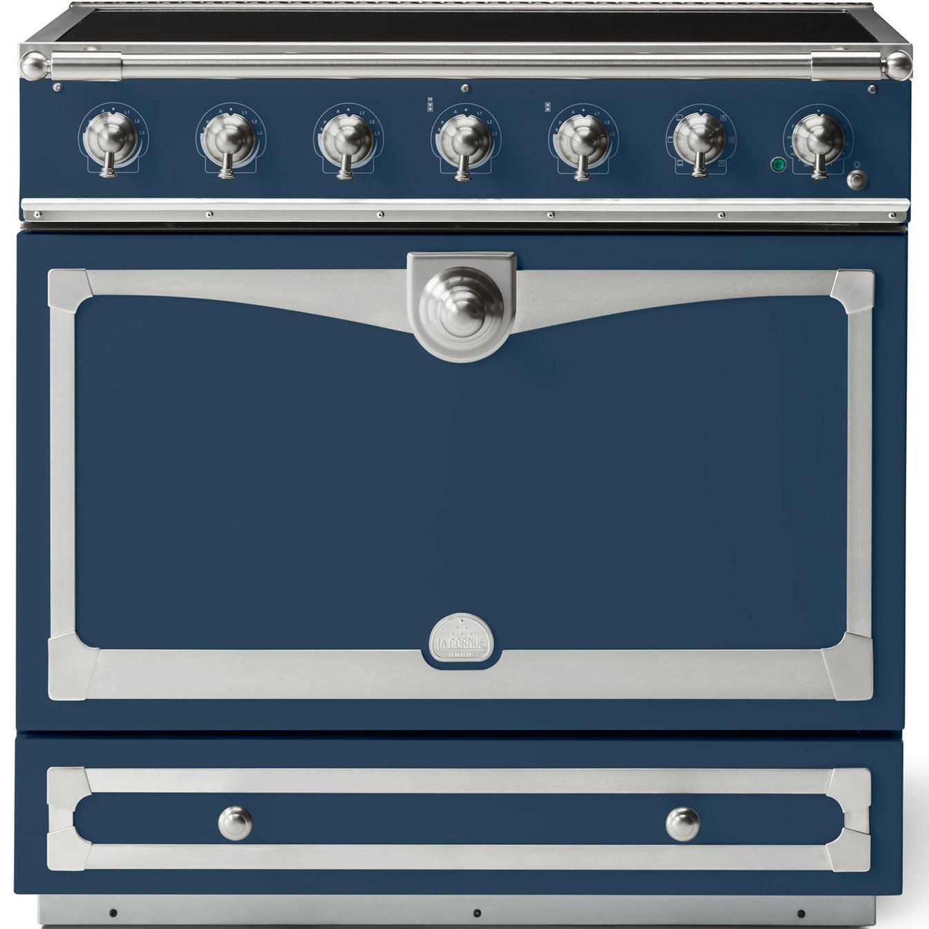La Cornue 35 inch Single Oven Induction Range with Satin Chrome Detail