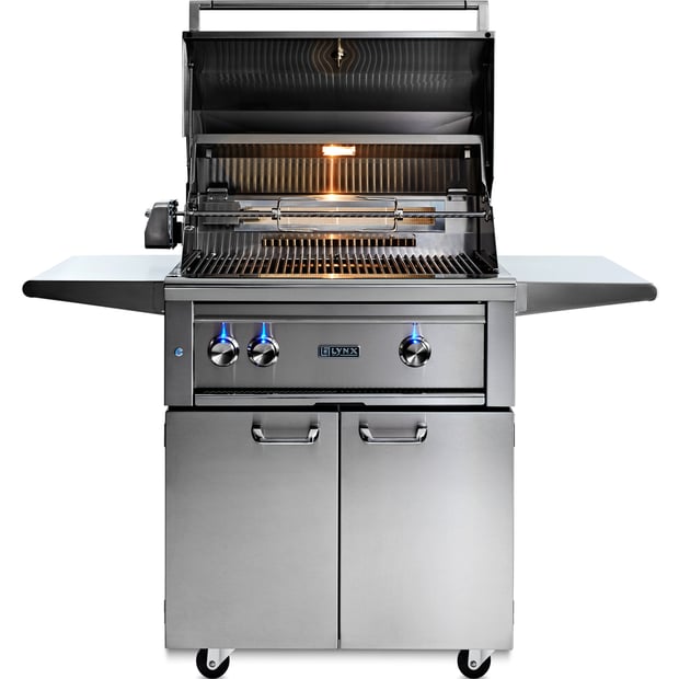 Lynx Freestanding 3 Burner Natural Gas BBQ Grill with Ceramic, Trident Burner and Rotisserie