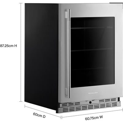 KitchenAid Freestanding or Built-in 24 inch 5.2 cu.ft Compact Bar Refrigerator