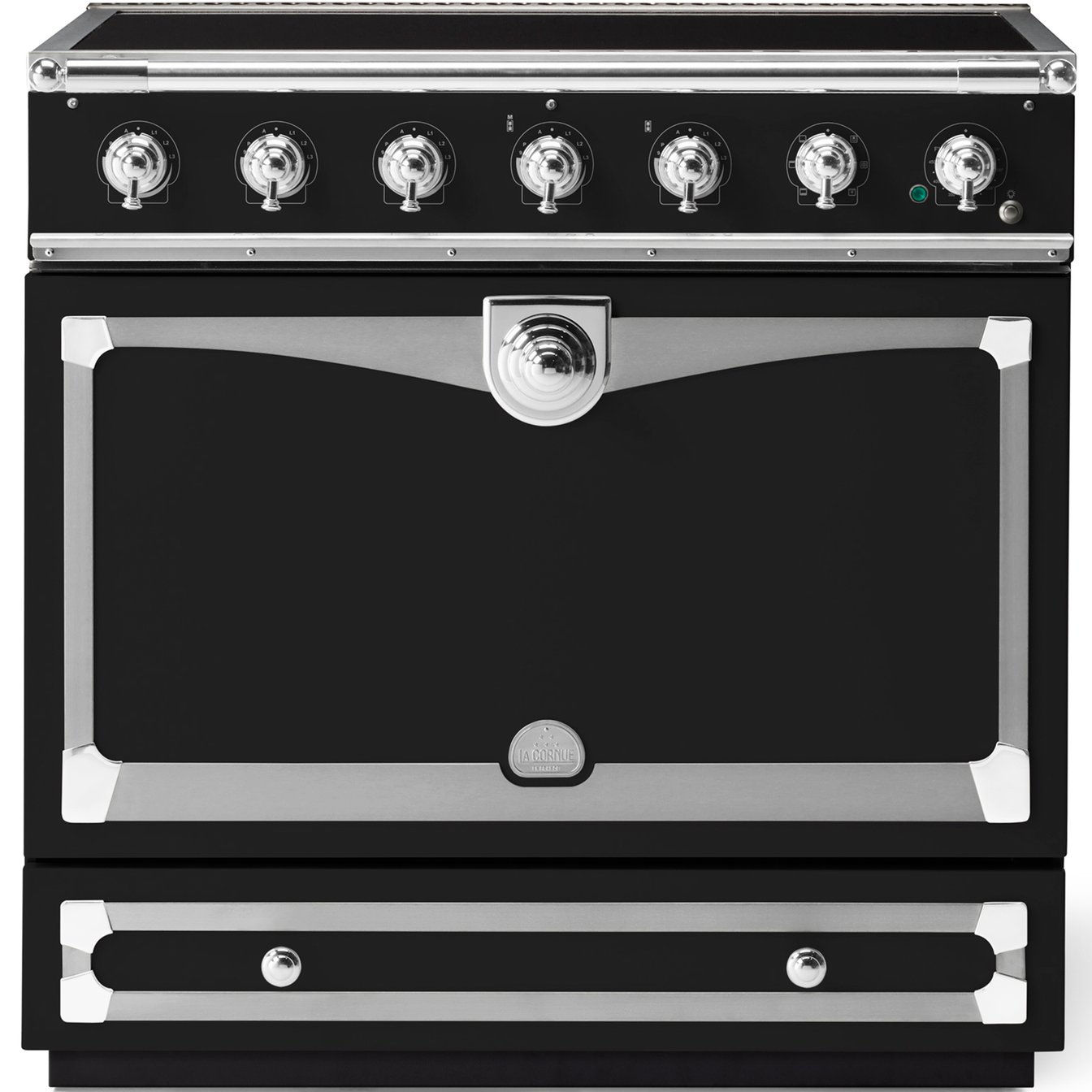 La Cornue 35 inch Single Oven Induction Range with Polished Chrome Detail