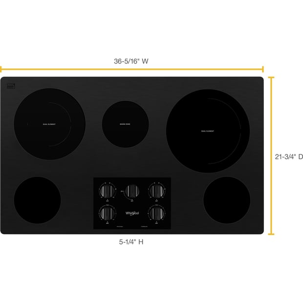 Whirlpool 36 inch Electric Cooktop