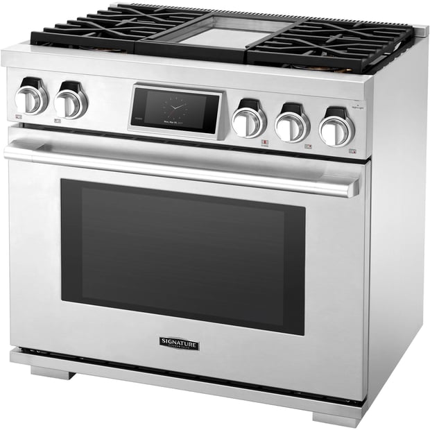 Signature Kitchen Suite 36 inch Dual-Fuel Pro Single Steam Combi Oven Gas Range