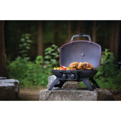 Napoleon TravelQ 285 Portable 2 Burner Liquid Propane BBQ Grill with Griddle