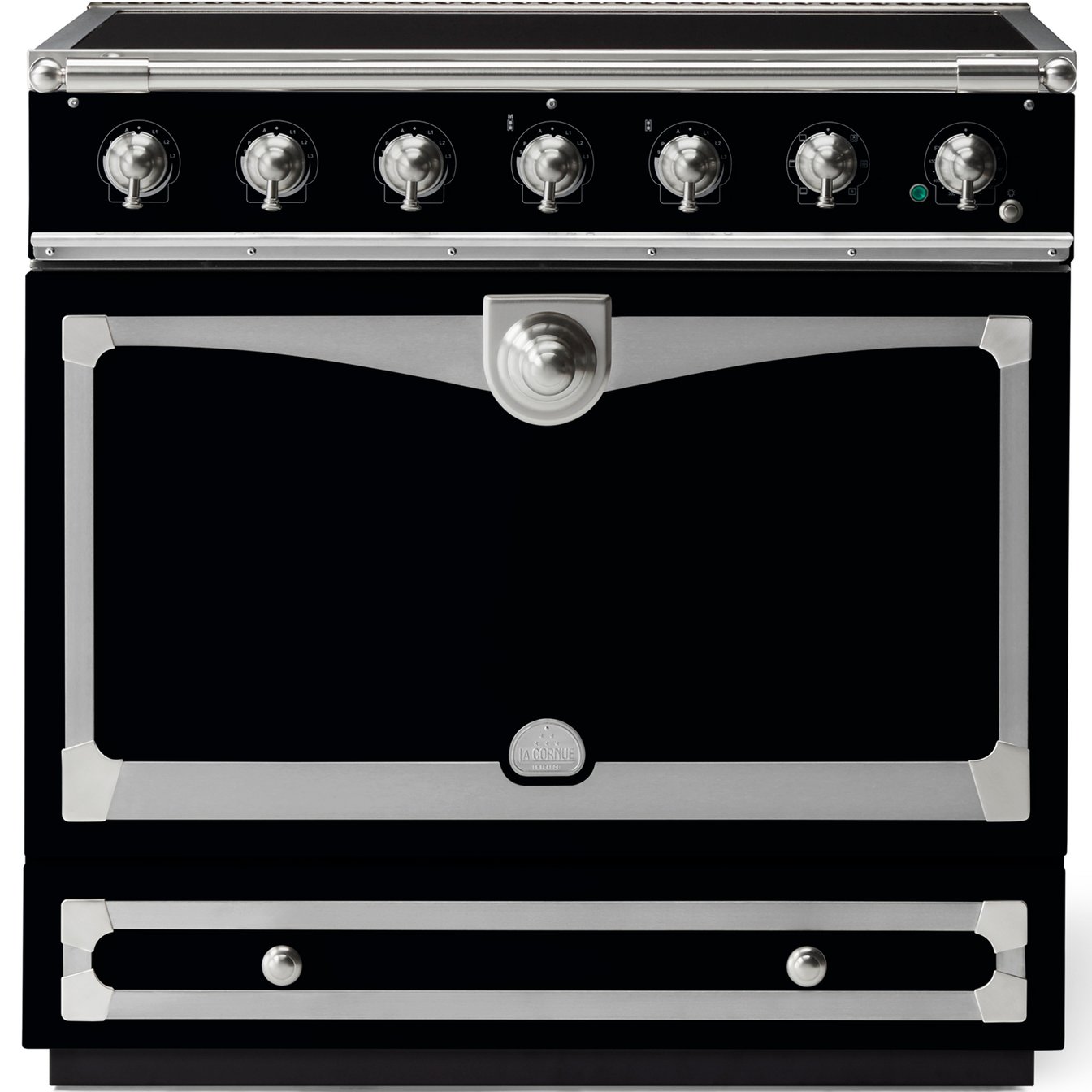 La Cornue 35 inch Single Oven Induction Range with Satin Chrome Detail