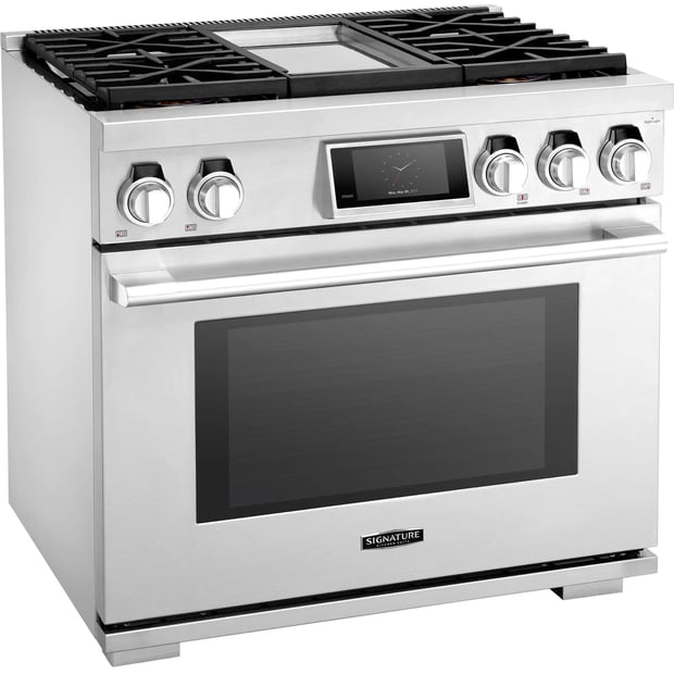Signature Kitchen Suite 36 inch Dual-Fuel Pro Single Steam Combi Oven Gas Range