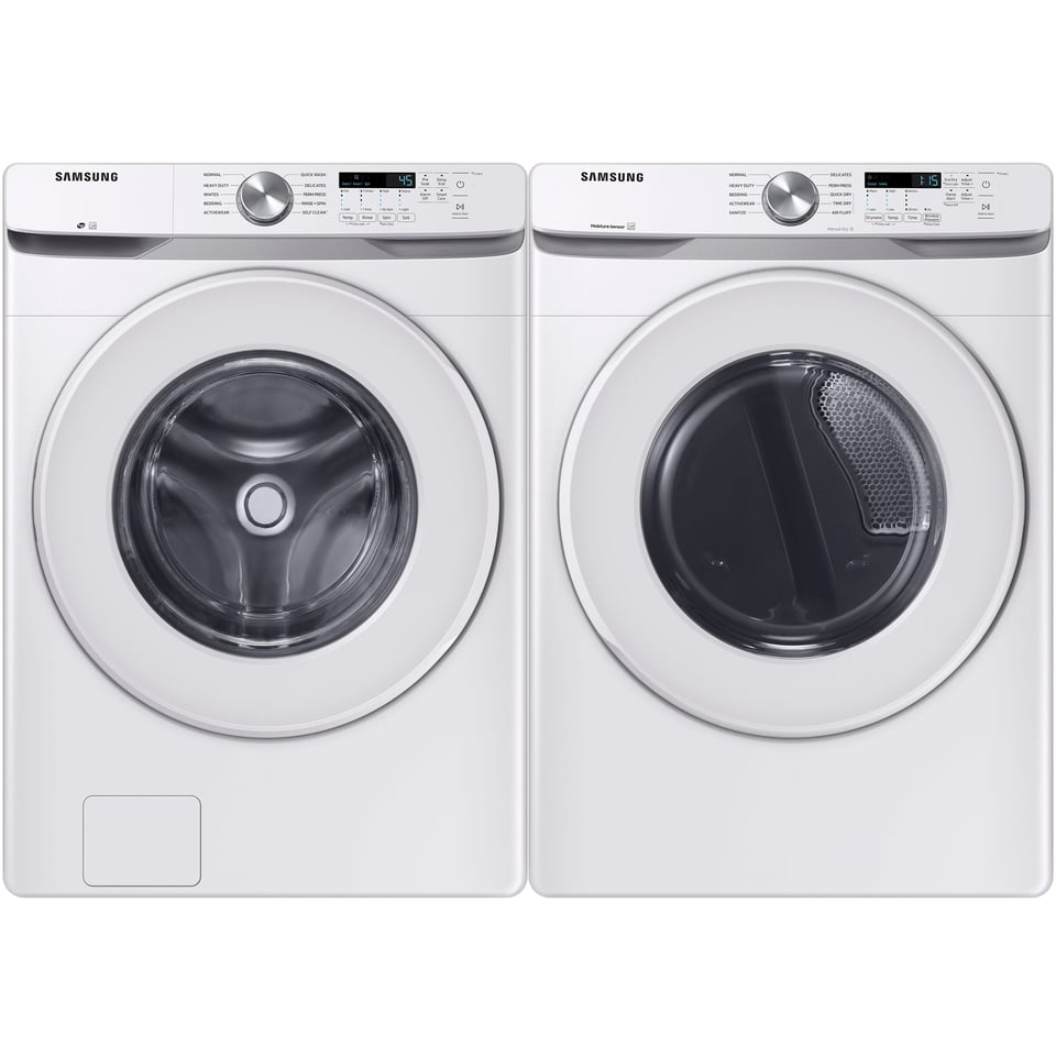 Samsung White Stackable 5.2 cu.ft. Front Load Washer and 7.5 cu.ft. Dryer