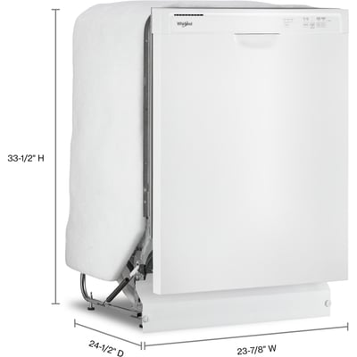 Whirlpool 3 Cycle Dishwasher with Hidden Controls