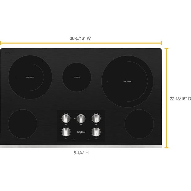 Whirlpool 36 inch Electric Cooktop