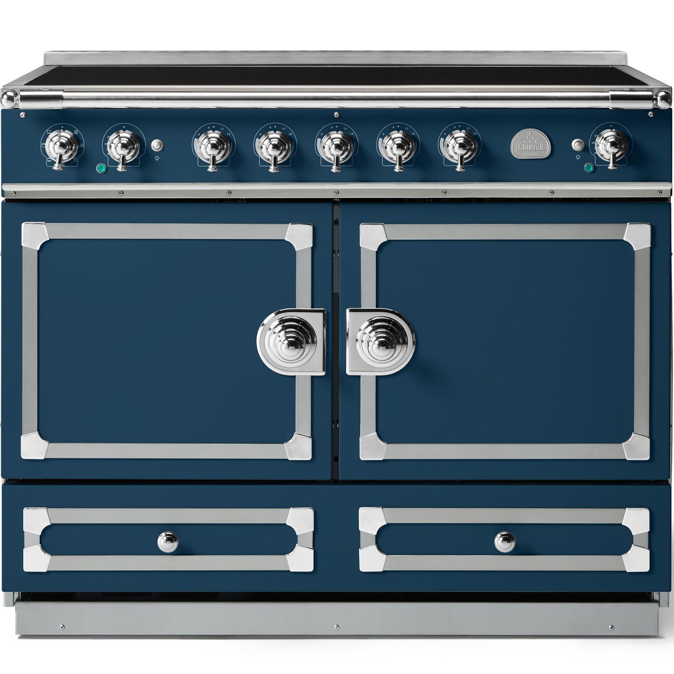 La Cornue 43 inch Double Oven Induction Range with Polished Chrome Detail