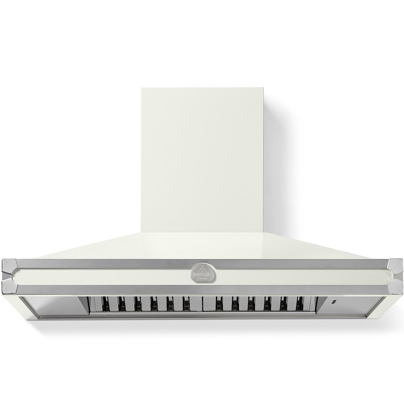 La Cornue 43 inch 600 CFM Chimney Hoodfan with Satin Chrome Detail