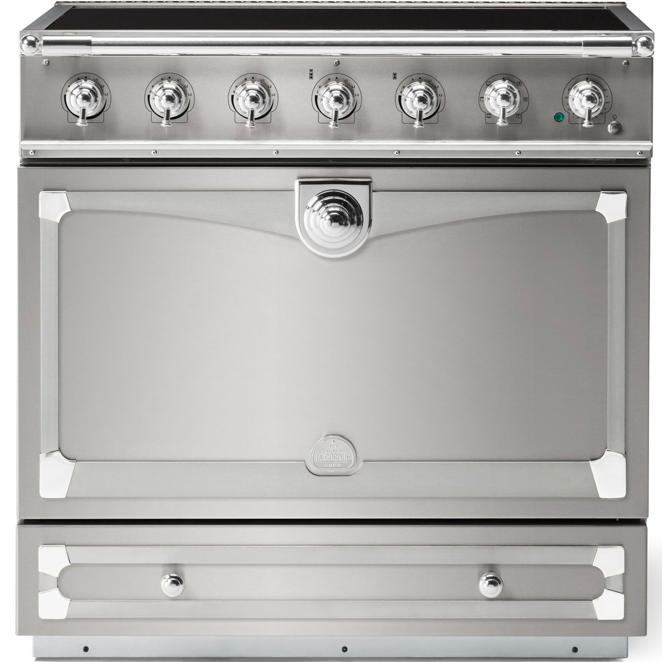 La Cornue 35 inch Single Oven Induction Range with Polished Chrome Detail