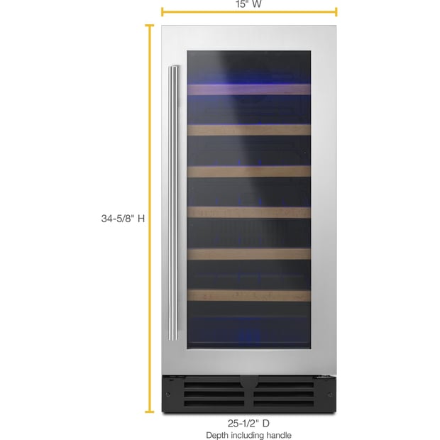 Whirlpool Freestanding or Built-in 15 inch 3.3 cu.ft. Wine Cooler
