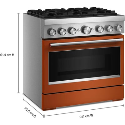 KitchenAid 36 inch Single Oven Dual Fuel Range