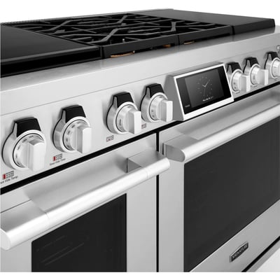 Signature Kitchen Suite 48 inch Dual-Fuel Pro Double Oven Gas Range with Sous Vide and Induction