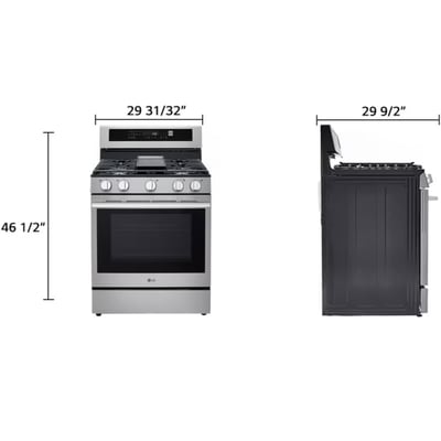 LG 30 inch Single Oven Gas Range