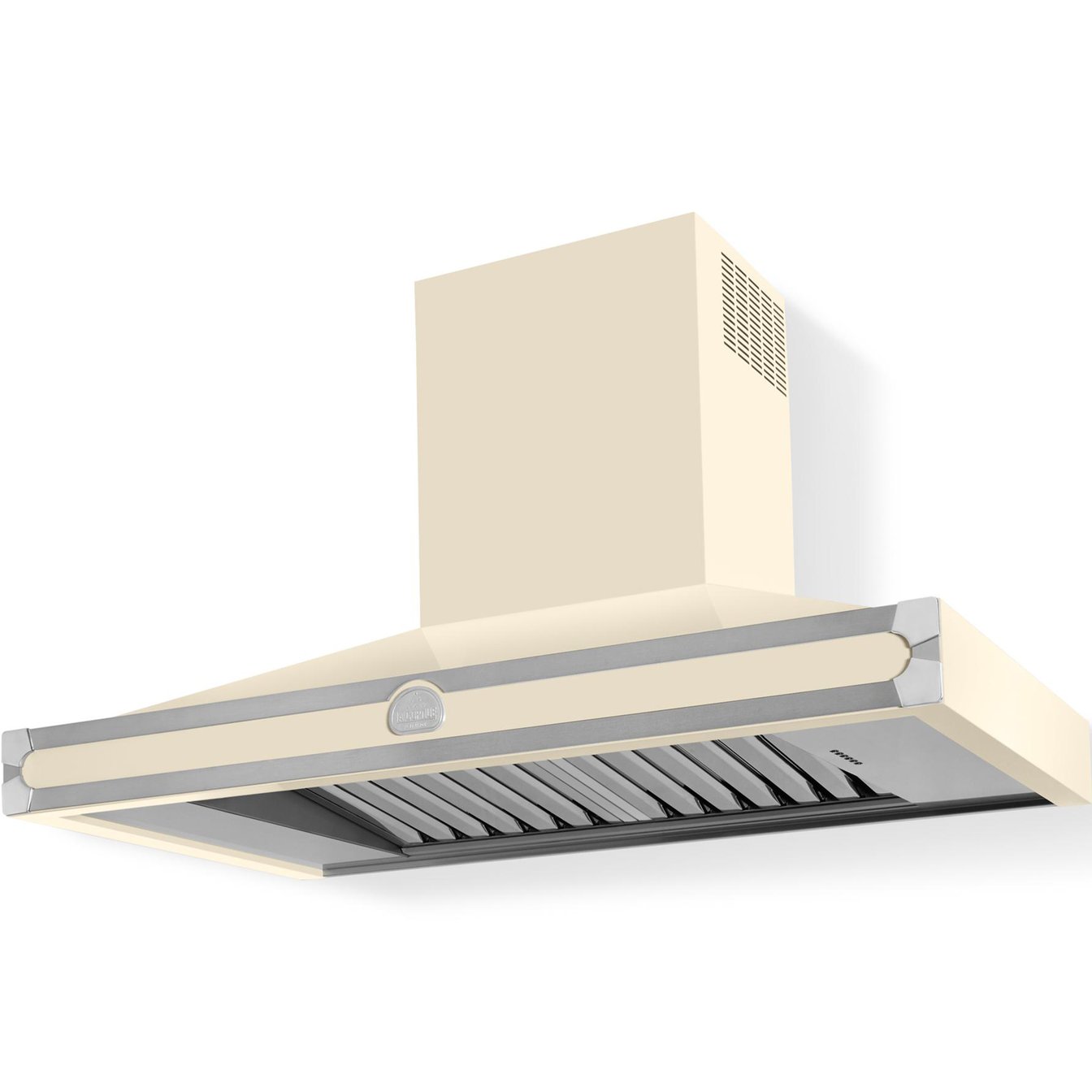 La Cornue 43 inch 600 CFM Chimney Hoodfan with Satin Chrome Detail
