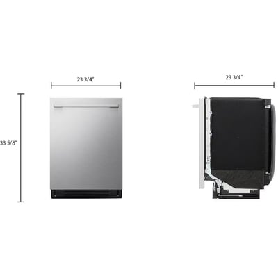 LG 24 inch 42 dB Dishwasher with Hidden Controls and Third Rack