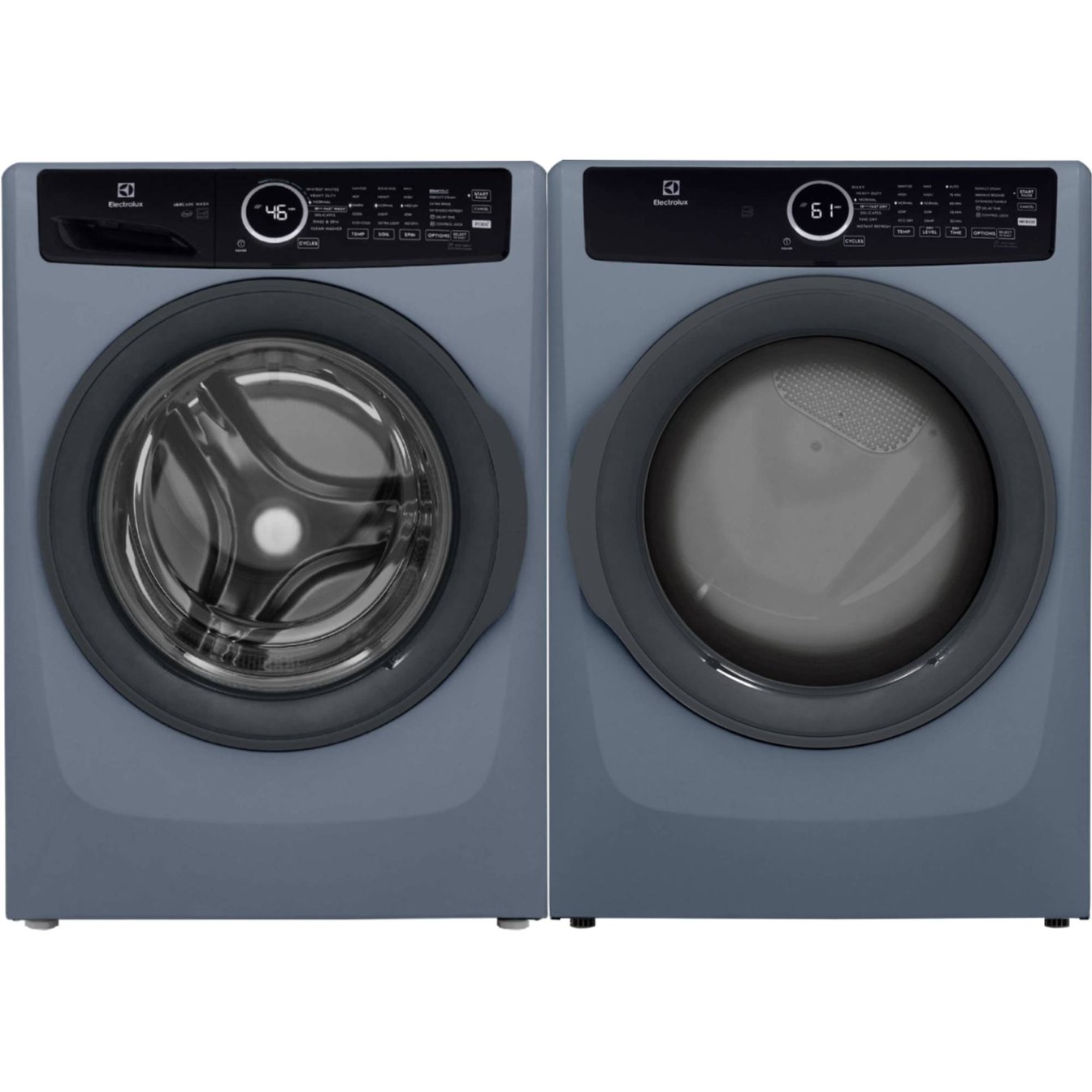 Electrolux Blue 5.2 cu.ft. Stackable Front Load Steam Washer and 8.0 cu.ft Vented Steam Dryer 