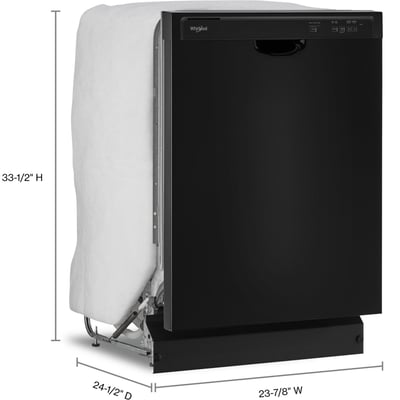 Whirlpool 3 Cycle Dishwasher with Hidden Controls