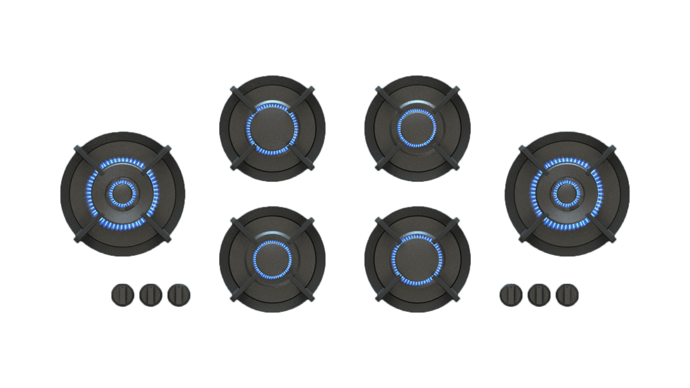 PITT Foessa 45 inch 6-Burner Module Gas Cooktop