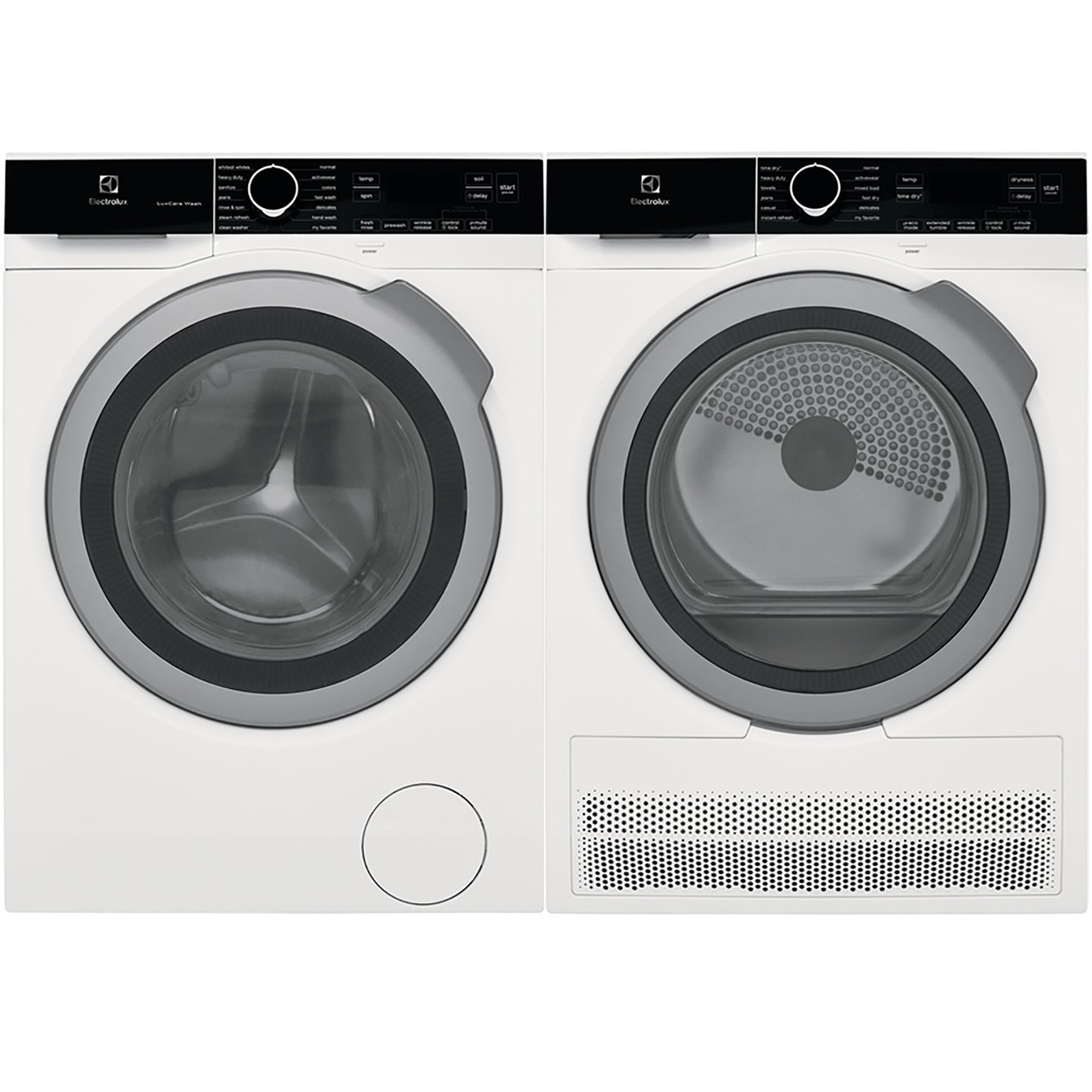 Electrolux White 2.4 cu.ft. Stackable Front Load Steam Washer and 4.0 cu.ft. Stackable Condensation Dryer