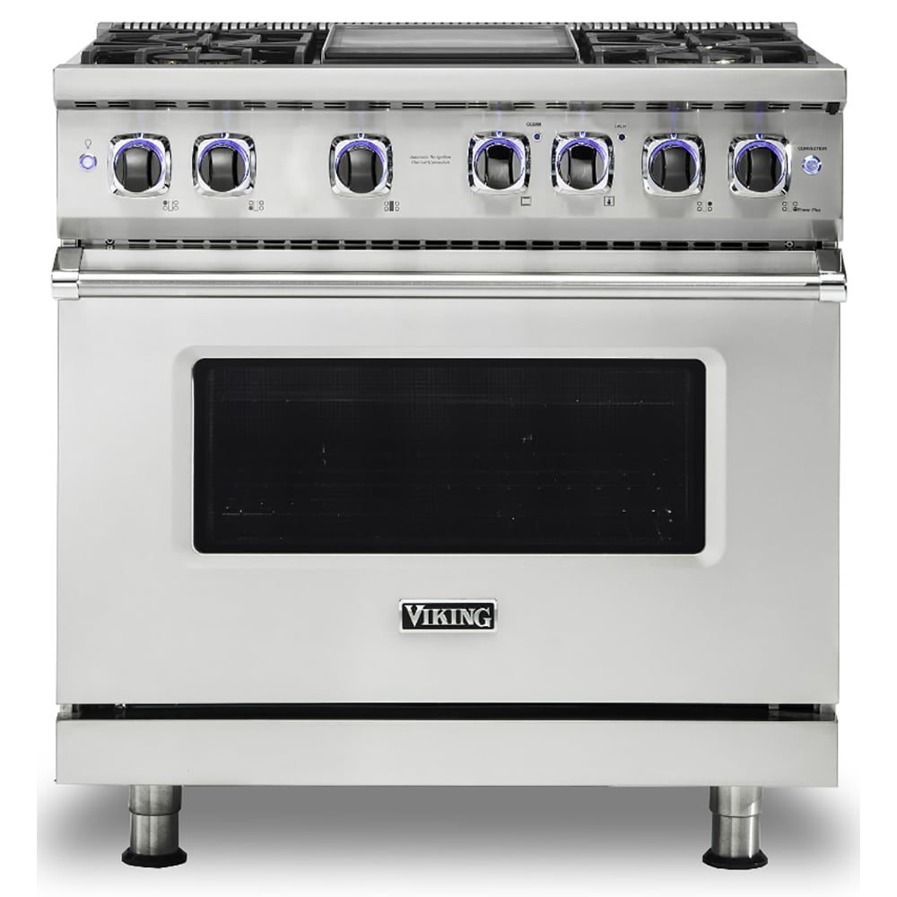 Viking 36 inch Single Oven Dual Fuel Range
CVDR73624GSS
CVDR73624GSSLP