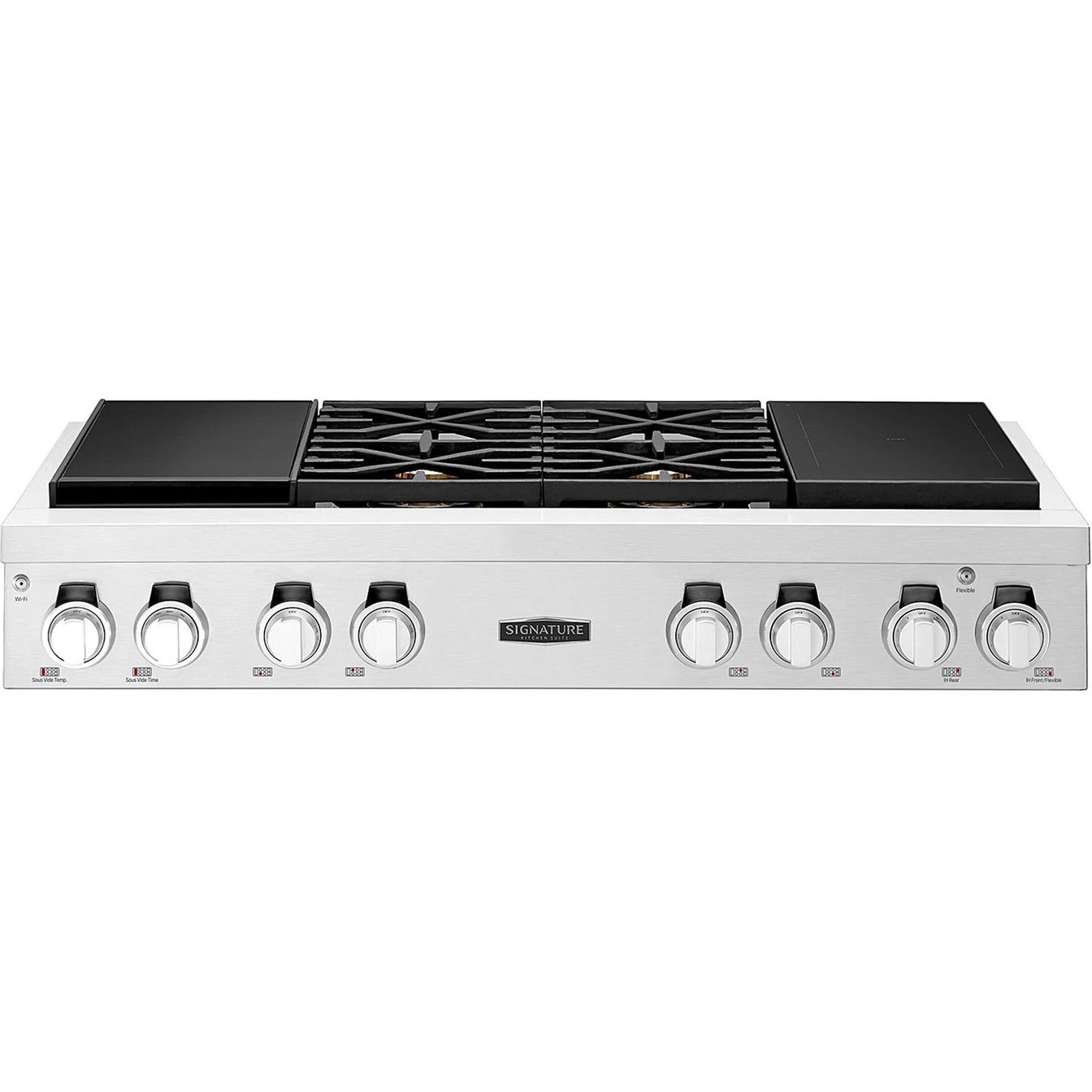 Signature Kitchen Suite 48 inch Dual-Fuel Pro Gas Rangetop with Sous Vide and Induction