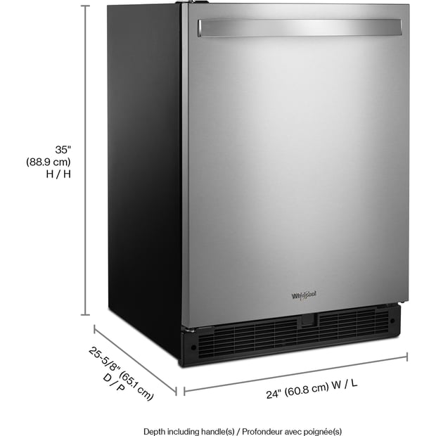 Whirlpool Freestanding or Built-in 24 inch 5.1 cu.ft. Compact Bar Refrigerator