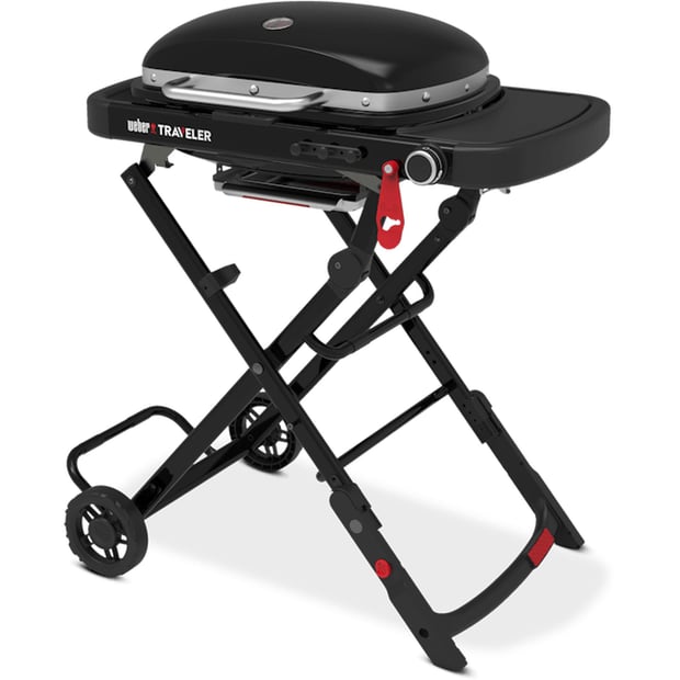 Weber Traveler Compact Portable 1 Burner Liquid Propane BBQ Grill