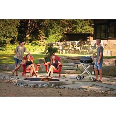 Napoleon TravelQ PRO285X Portable 2 Burner Liquid Propane BBQ Grill with Scissor Cart